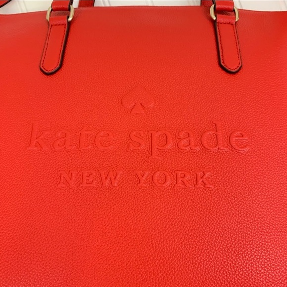 kate spade red leather Larchmont Ave Penny tote - Picture 3 of 4